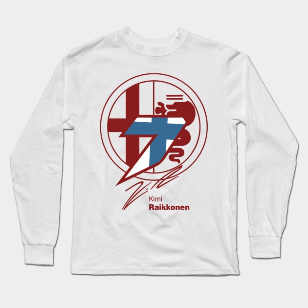 Kimi Raikkonen Alfa Romeo Racing Long Sleeve T-Shirt by FinnickArrow